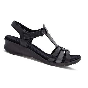 Women's Ecco Finola T-bar Straps Sandals Black | Canada 175ZUT